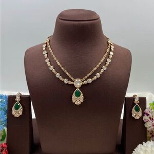 Madhuri Double layering Moissanite Delicate Necklace